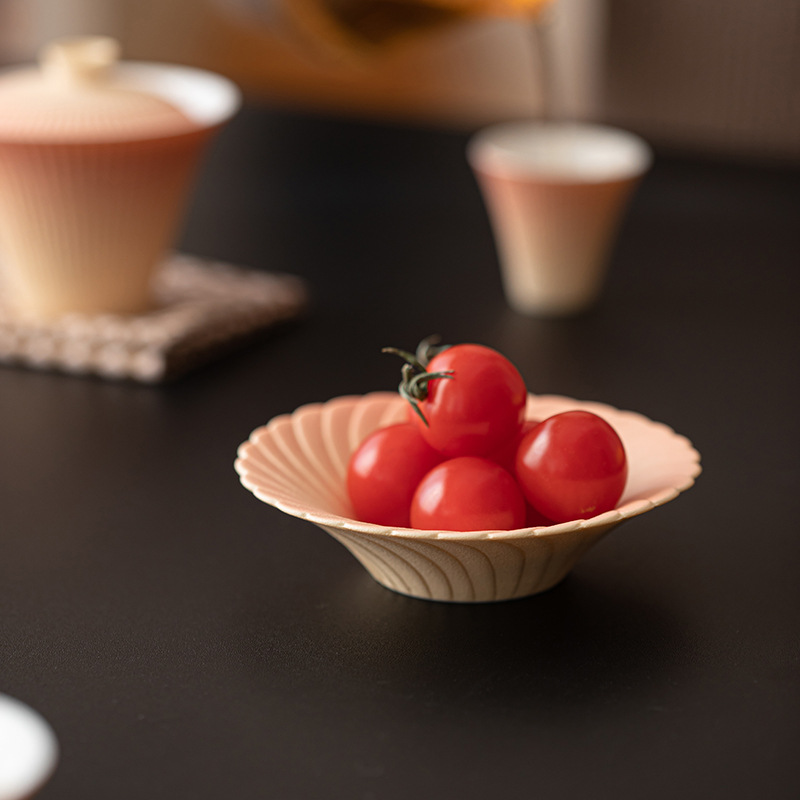 Đĩa phục vụ pháo hoa Đĩa hoa quả gốm sứ cỡ nhỏ kiểu Trung Quốc Đĩa ăn vặt gia dụng Phòng khách Đĩa phục vụ đồ ăn nhẹ Khay trái cây Đĩa hạt