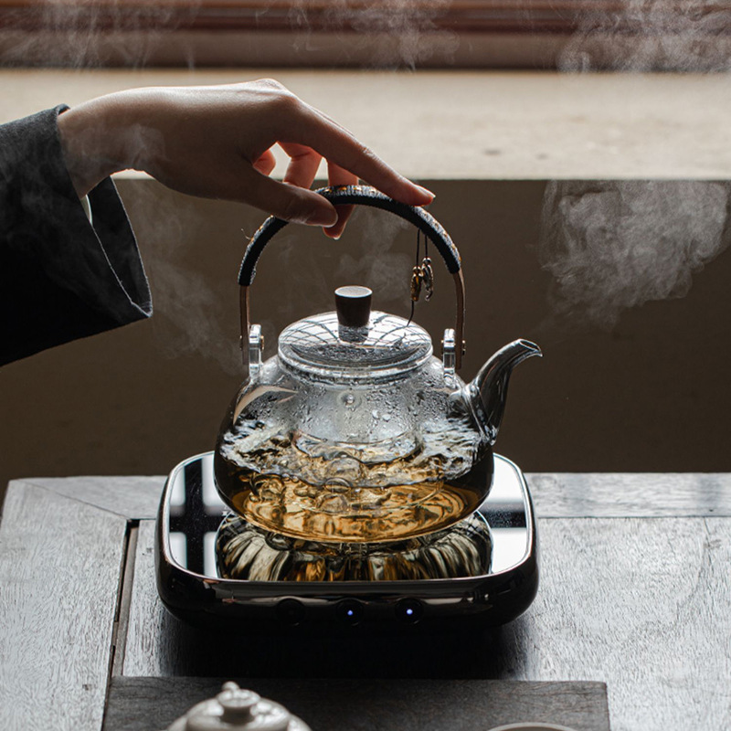 Ấm đun trà chống cháy nổ kiểu mới, ấm đun trà hai công dụng dùng để nấu nhiệt độ cao kiểu Trung Quốc, bếp điện