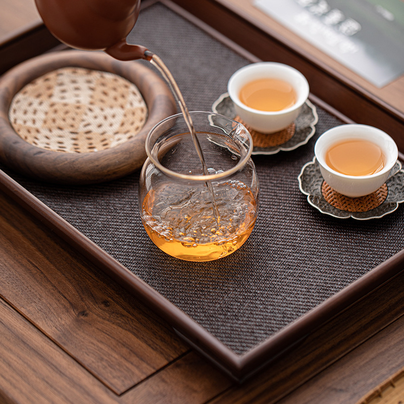 Khay tre và mây hình chữ nhật hộ gia đình đơn giản khay bong bóng khô khay trà Bộ trà Trung Quốc cốc nước khay đựng