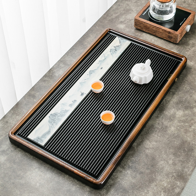 Khay trà gỗ Điện Bàn trà gỗ óc chó Bộ Trà Công Phu đơn giản Khay trà gỗ nhựa Điện