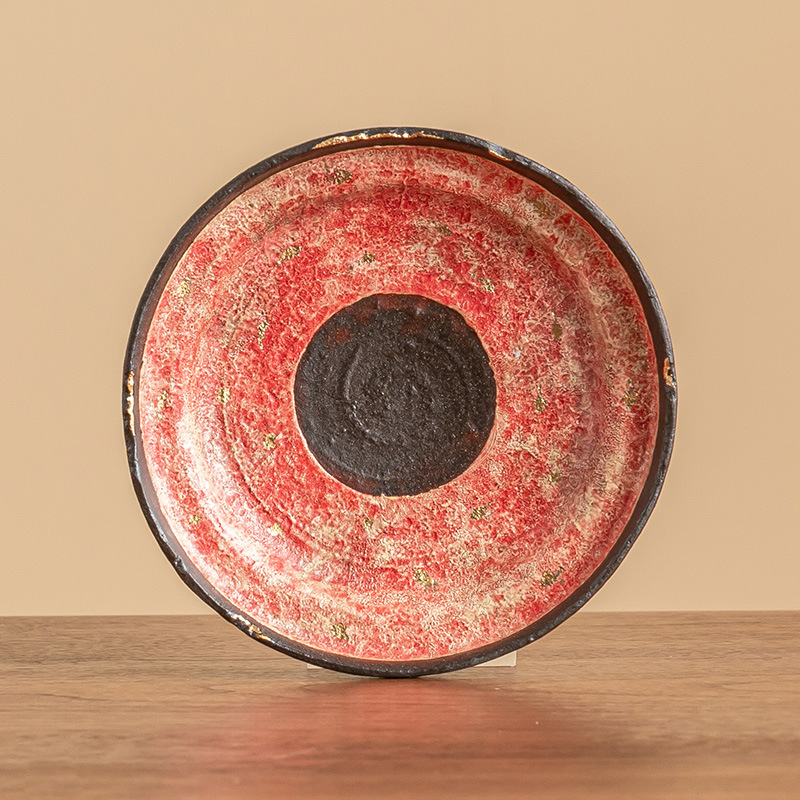 Ấm gốm sơn mỏ đá, khay đựng trà vàng chảy vàng, khay đựng trà cổ điển Trung Quốc cao cấp, khay đựng ấm trà gia dụng, khay đựng bọt khô