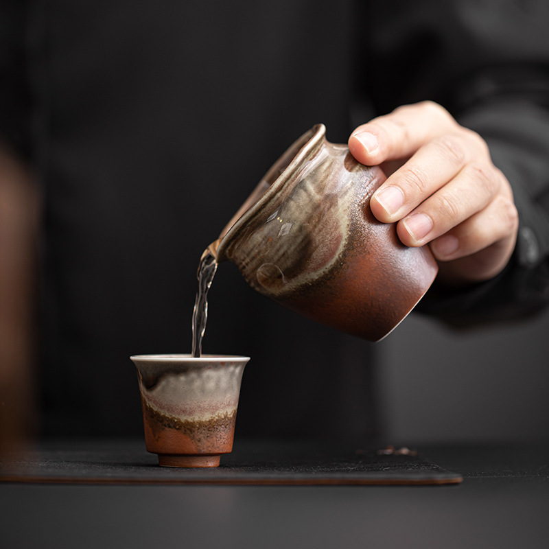 Cốc công thức cổ tráng men củi, dụng cụ pha trà gốm thô thủ công, dụng cụ pha trà Haifen, cốc trà gia dụng bằng gốm, dụng cụ pha trà Kung Fu
