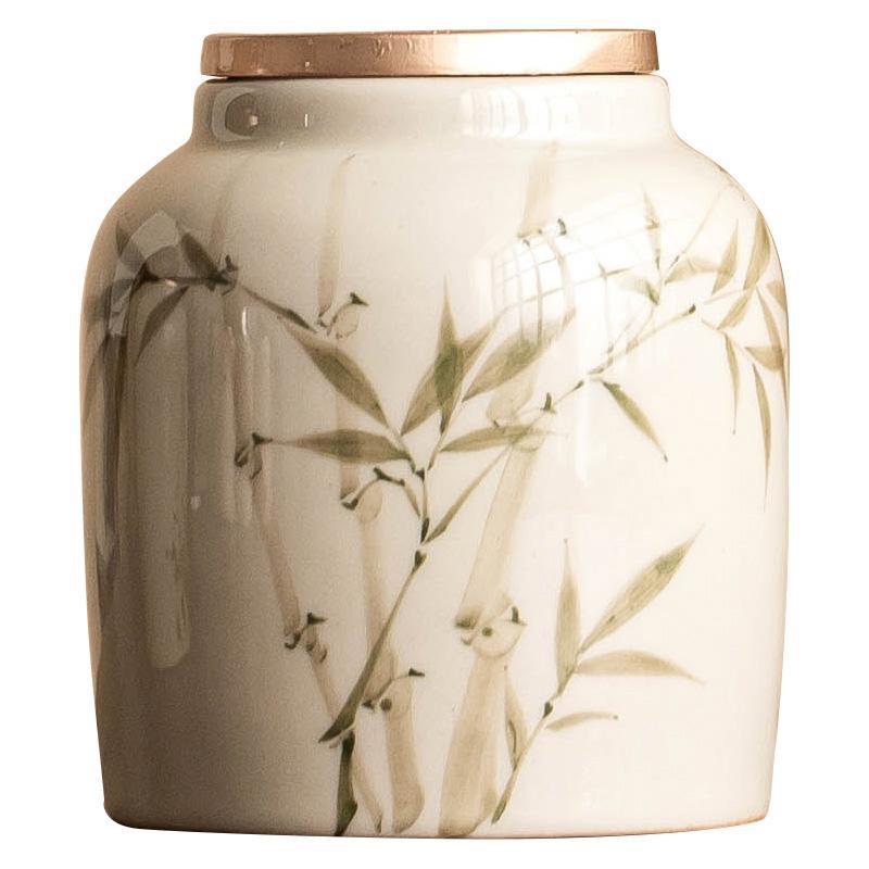 Bình trà gốm sứ xanh ngọc bích, bình kín, phụ kiện bộ trà gia dụng, bình đựng trà thanh lịch, bình đựng đồ, chống ẩm, chống bụi