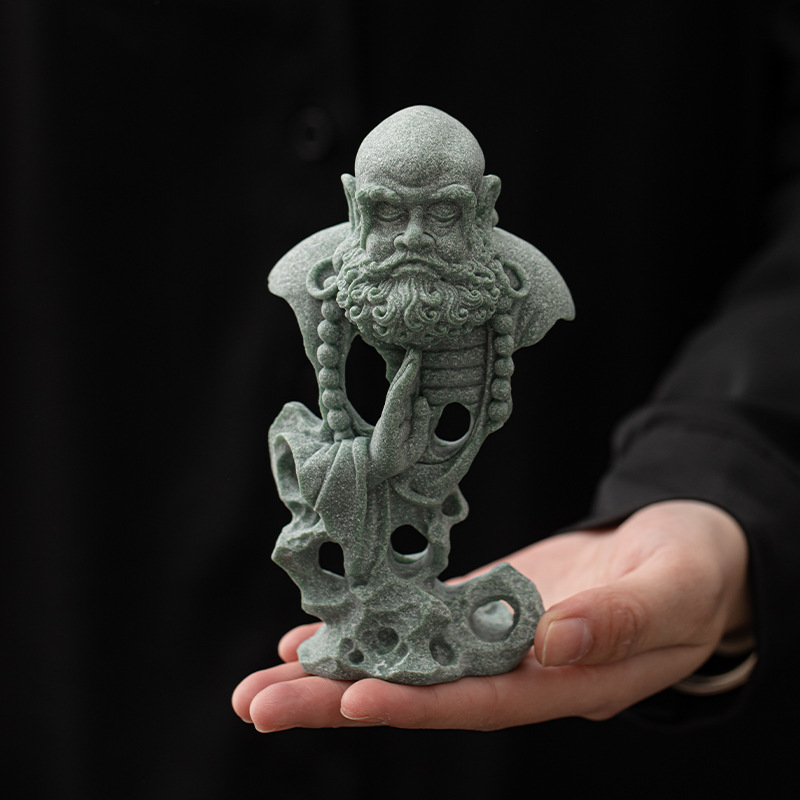 Đồ trang trí chơi trà thú cưng trà cát xanh, đồ trang trí bàn trà phòng khách nhân vật sáng tạo Ngộ Không Pháp Như Lai