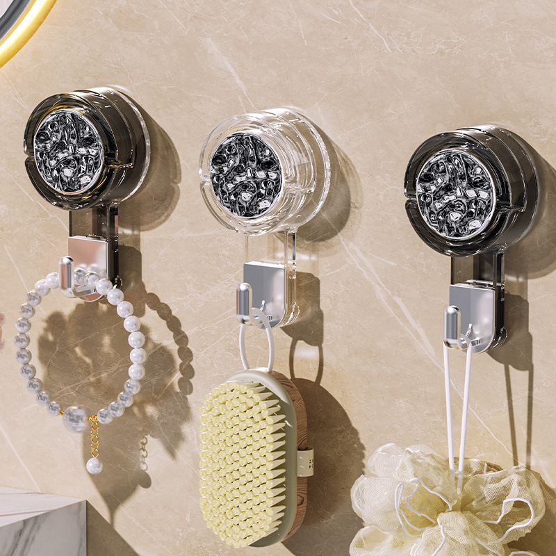 Móc cốc hút hút chân không mạnh mẽ không đục lỗ móc dính chịu lực mạnh mẽ móc treo tường phòng tắm sau cửa nhà bếp