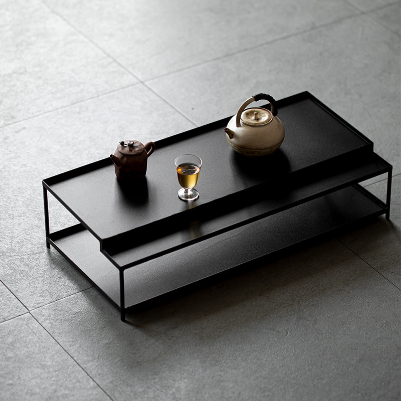 Bàn cà phê nhỏ bằng sắt rèn phong cách Nhật Bản Da'antang phòng khách căn hộ nhỏ sáng tạo cửa sổ lồi làm bằng tay bàn trà khô bằng sắt nguyên chất bàn Kang