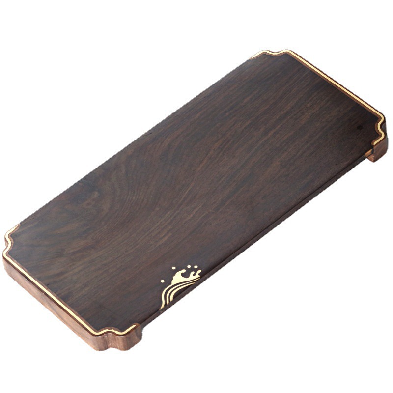 Khay pha khô gỗ đàn hương đen khay trà gỗ nguyên khối nhỏ dụng cụ pha trà Kung Fu gia dụng bàn trà khay đồng khảm kiểu Nhật ấm trà bán buôn