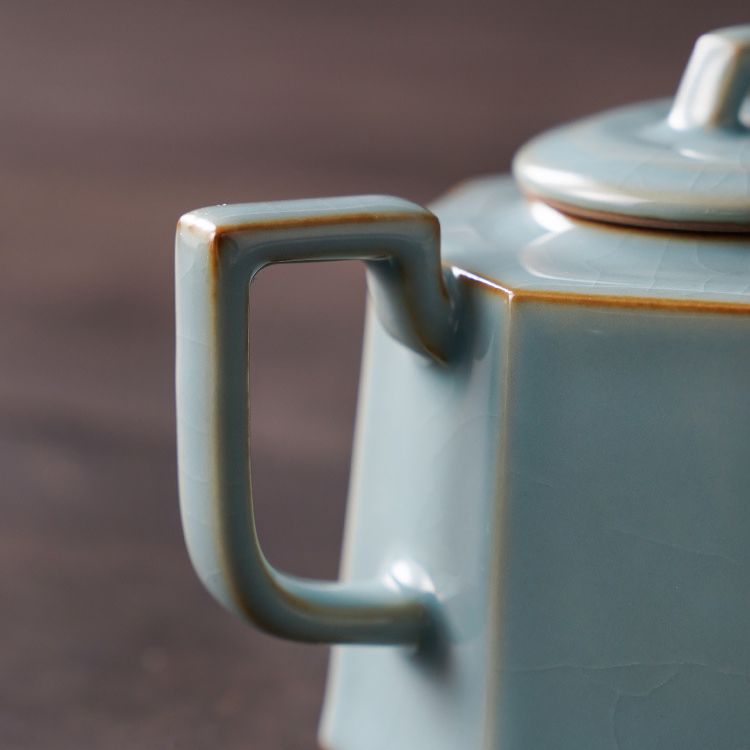 Ấm trà lò nung buổi sáng ấm đơn Ru sứ mở bộ trà Kung Fu ấm trà gốm sứ nhỏ trà đạo trà đen đồ pha trà đá