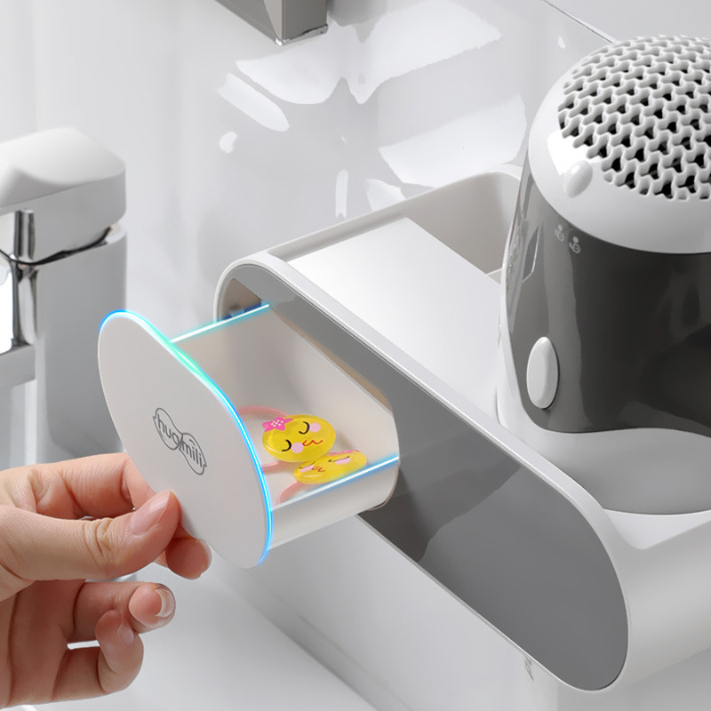 Giá để đồ máy sấy tóc không đục lỗ trong nhà vệ sinh giá treo máy sấy tóc treo tường phòng tắm Giá đỡ hộp đựng đồ dùng