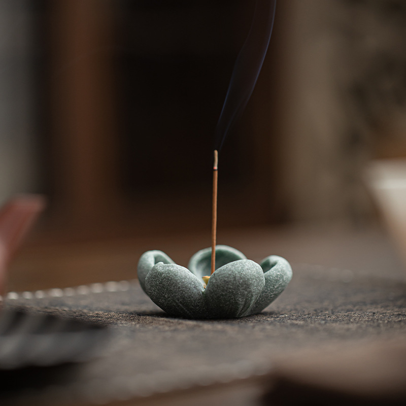 Phụ kiện dụng cụ pha trà gia dụng cắm hoa mận sa thạch xanh phụ kiện trang trí bàn trà khay hương đồ trang trí dụng cụ xông hương cỡ nhỏ