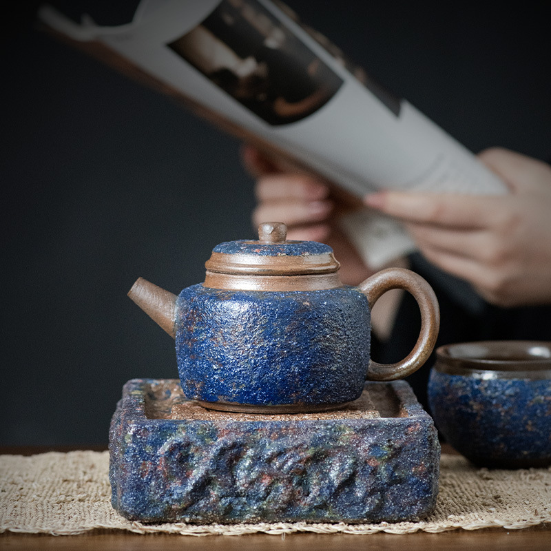 Ấm hình chuông Đức ấm trà kiểu Nhật ấm pha trà gia dụng gốm thô thủ công nguyên chất mỏ đá cũ ấm đơn bảo tàng có giấy chứng nhận
