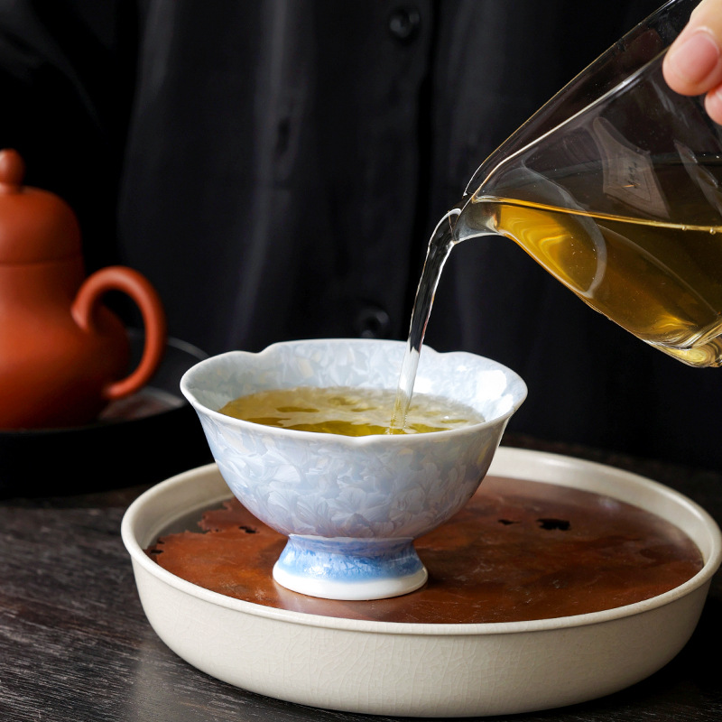 Cốc trà tráng men pha lê biến đổi gốm sứ cốc chủ nhân cao cấp chuyên dụng cá nhân cốc đơn hoa đá bộ trà cốc trà