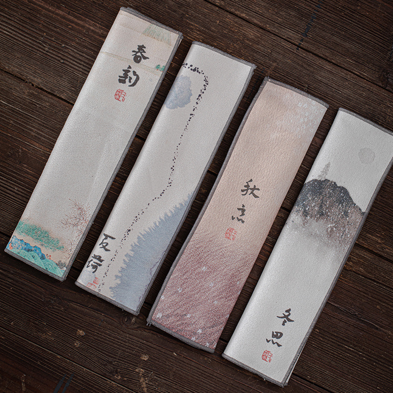 Khăn Trà Sơn Khăn trải bàn trà Khăn trải bàn thấm nước dày dặn vải trà phong cách Nhật Bản vải dệt Thiền khăn bông lanh phụ kiện trà đạo