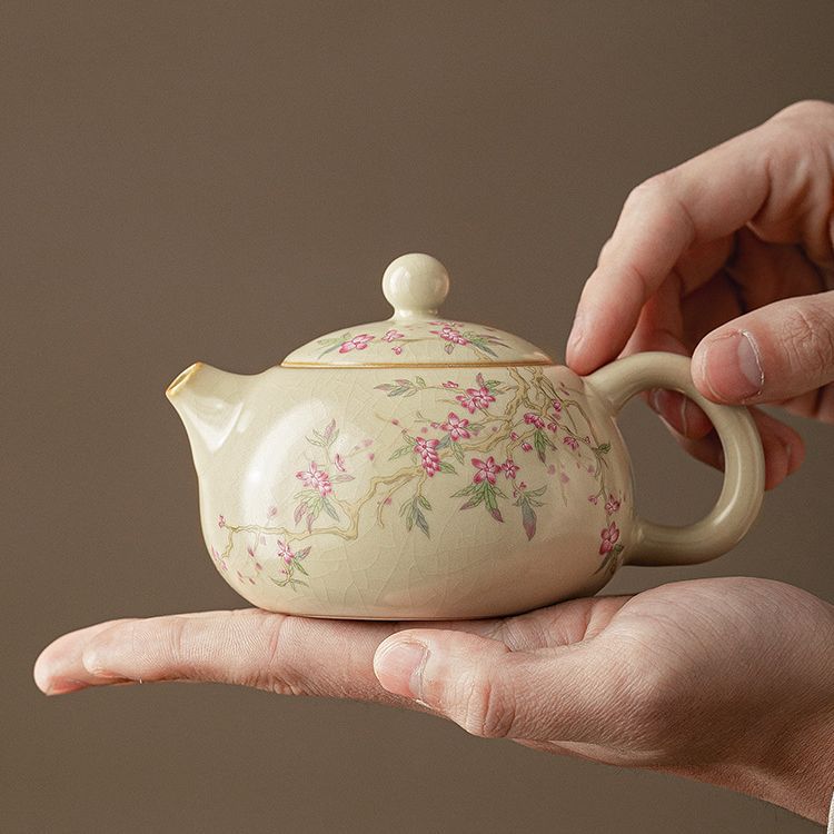 Ấm trà Xishi Lò Ru Vàng Ấm trà Dụng cụ trà đạo Kung Fu Ấm trà đơn dụng cụ pha trà gốm sứ gia dụng Ấm pha trà