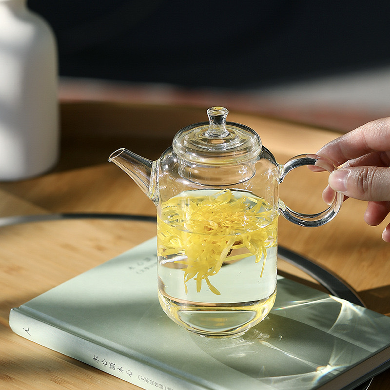 Ấm pha lạnh thủy tinh chịu nhiệt borosilicat ấm đơn bộ trà Kung Fu ấm pha trà chuyên dụng trà xanh ấm trà hoa gia dụng kiểu Nhật