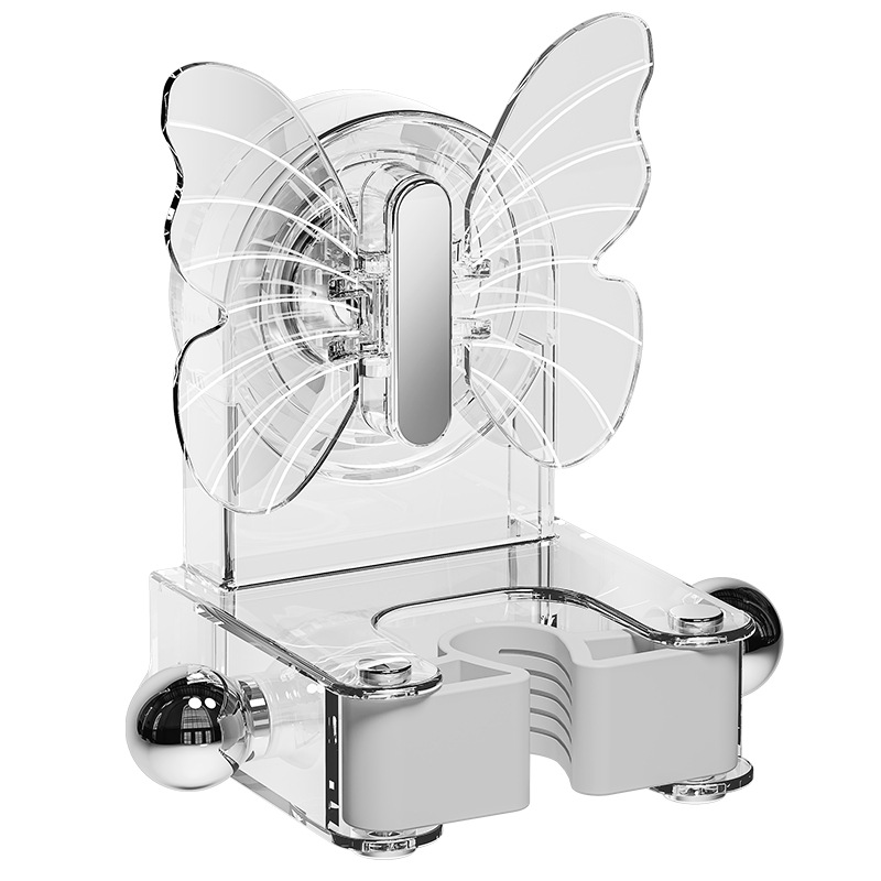 Giá đỡ cây lau nhà hình con bướm, gắn tường bằng cốc hút, có móc treo, không cần khoan.