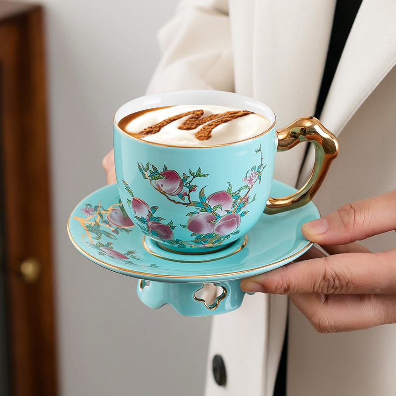 Cốc cà phê giá trị cao Bộ gốm sứ tinh tế cao cấp cốc latte lahua dành riêng cho nữ Quà tặng đẹp