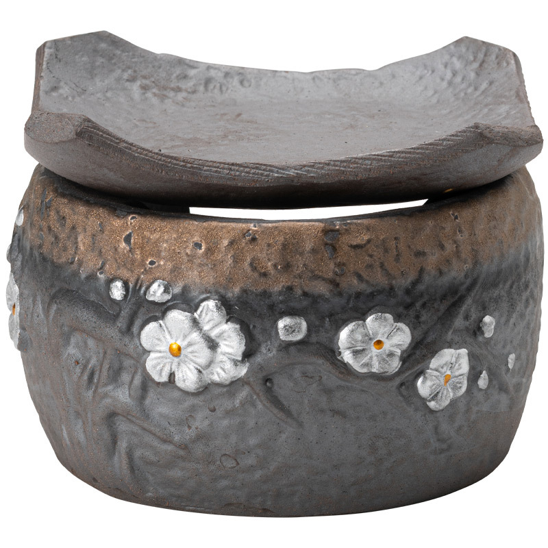 Bộ trà nướng bằng gốm thô Hanmei Bộ trà cổ điển nhỏ trong nhà và ngoài trời có thể đun nóng trên lửa