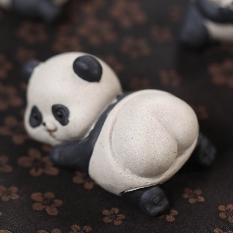 Đồ trang trí thú cưng trà gấu trúc tử sa trang trí bàn trà đáng yêu Phụ Kiện Bộ trà sáng tạo đồ trang trí bàn làm việc