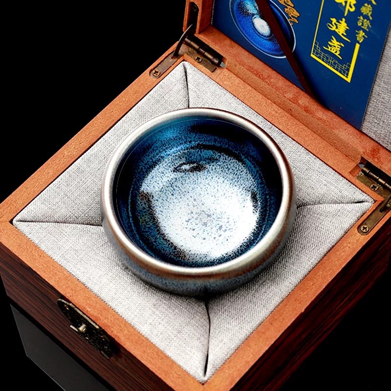Blue Kylin Jianzhan Zen Teacup Chén trà đơn thay đổi từ lò nung Chủ sở hữu Chén đơn Bát trà gốm thủ công Bộ trà trà trà