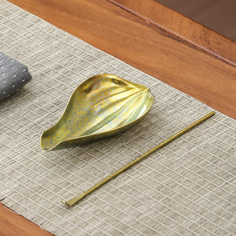 Dụng cụ đánh thức trà cánh sen titan nguyên chất mẫu mới, thìa trà, thìa trà sáng tạo, dụng cụ tách trà, phụ kiện bộ trà, bộ 2 món