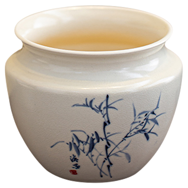 Soda men vẽ tay tre xây nước gốm sứ thùng trà cặn trà bát nước trà phụ kiện bộ trà gia dụng kiểu Trung Quốc rửa trà dung tích lớn