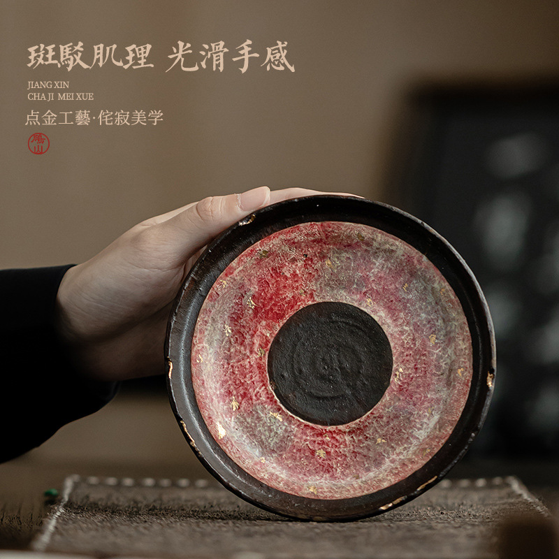Wabiji mỏ đá gốm vẽ hoàn toàn nhuộm ấm ấm đựng trà gốm sứ phụ kiện bộ trà Kung Fu khay đựng cốc khô khay đựng bánh ngọt
