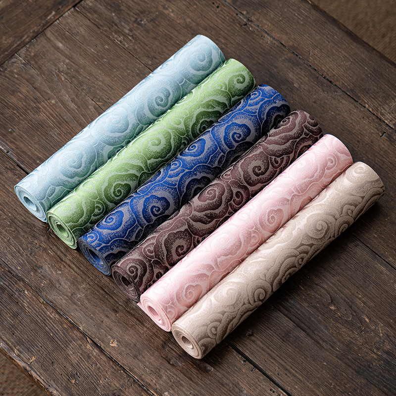 Bàn trà Jacquard thổ cẩm cổ điển hai mặt Bàn trà vải cotton chống thấm nước Zen Nhật Bản Bàn trà Trung Quốc mới nghệ thuật