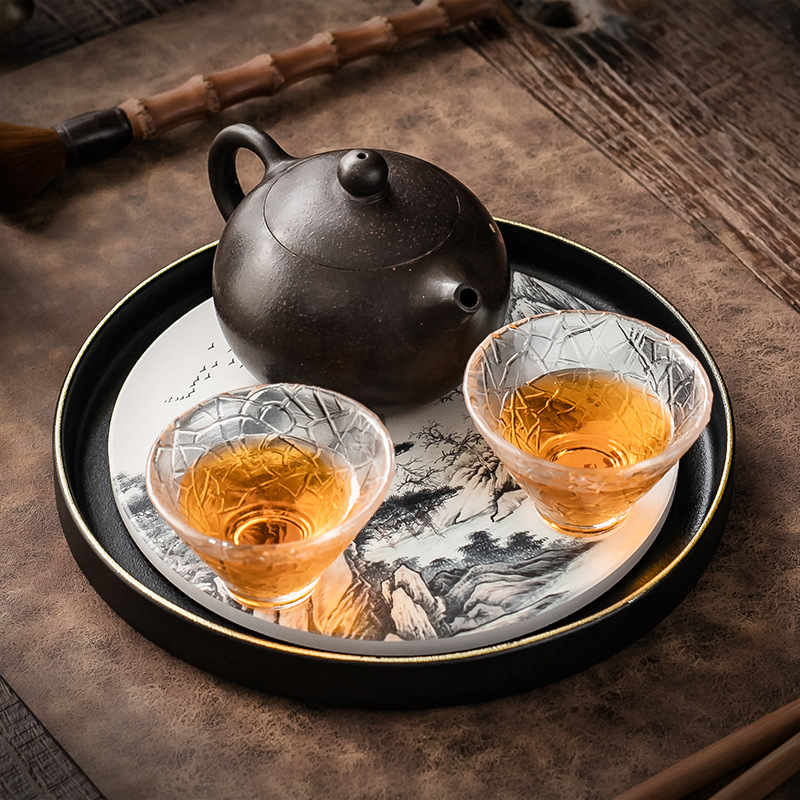 Bán buôn bình thấm nước gốm sứ khay đựng bọt khô Khay đựng ấm trà gốm sứ hình tròn khay đựng nước bình đựng nước bàn ủ khô gia dụng loại nhỏ