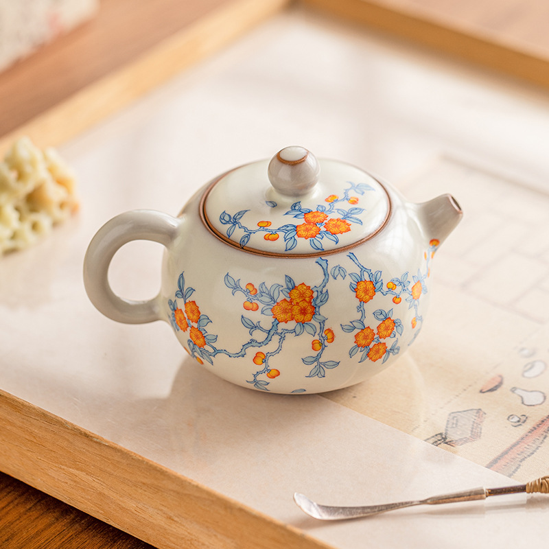 Ấm trà Bộ trà gốm sứ cao cấp đơn ấm trà đơn ấm pha trà Kung Fu gia dụng kiểu Trung Quốc
