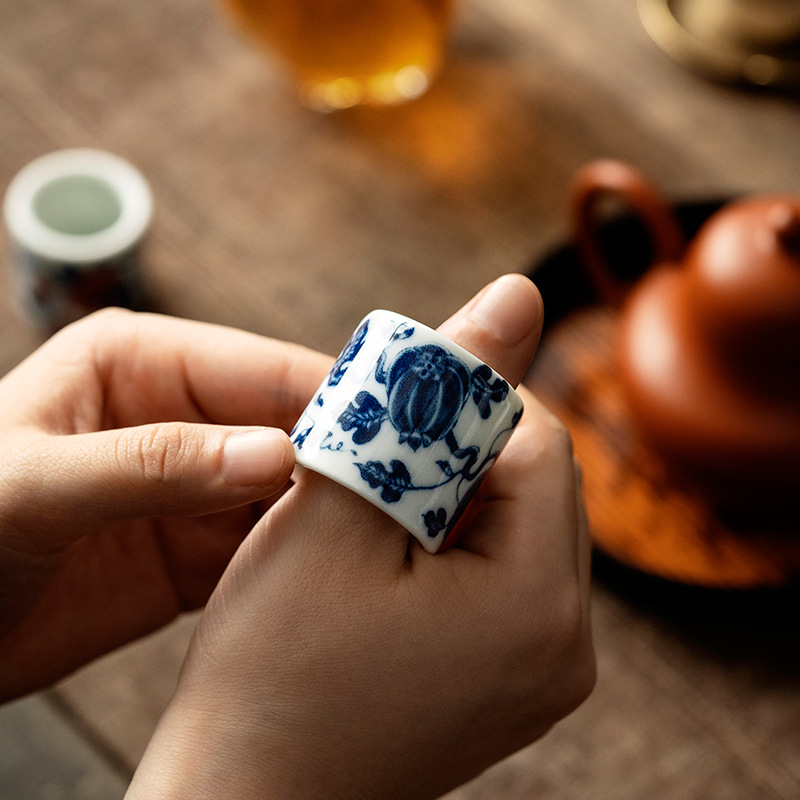 Nắp gốm sứ, phụ kiện bộ ấm trà Kung Fu, nắp ngón tay, nắp ấm cổ điển vẽ tay, nắp bát, nắp trà