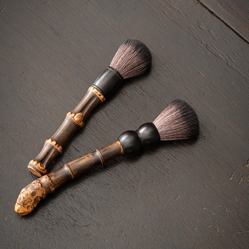 Bàn chải trà gốc tre tự nhiên, bàn chải bảo dưỡng ấm trà, khay trà, dụng cụ vệ sinh bộ trà, bàn chải chăm sóc thú cưng trà, bộ trà, phụ kiện trà đạo