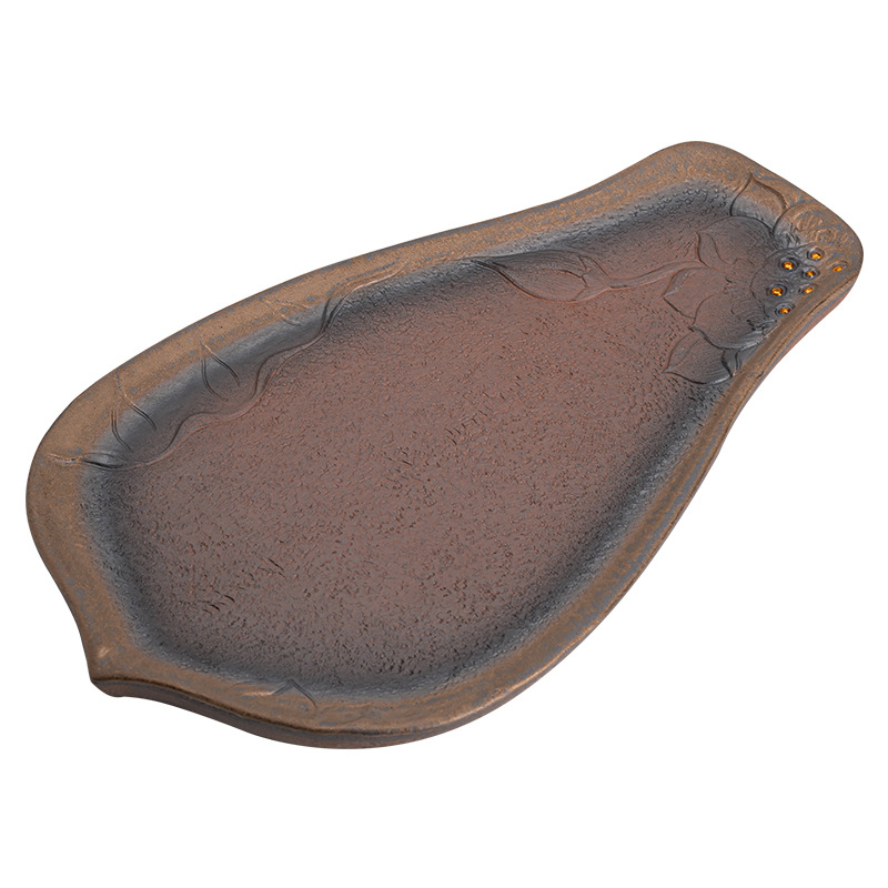 Khay đựng trà bằng gốm Sứ mạ vàng kiểu Nhật, khay đựng trà bằng gốm sứ nhỏ, Khay đựng ấm trà bằng gốm sứ