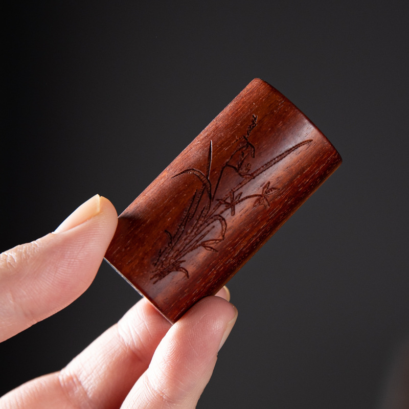 Nắp gỗ đàn hương đỏ chạm khắc thủ công, nắp gỗ cổ điển, khung nắp ấm, trà đạo Kung Fu, đồ trang trí chơi trà thú cưng