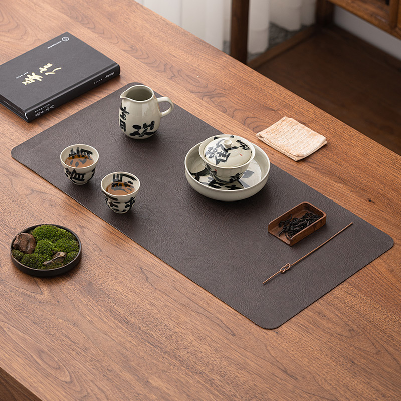 Khăn trải bàn trà bằng da không thấm nước phong cách Trung Quốc hiện đại Khăn trải bàn trà không thấm nước bằng da đơn giản