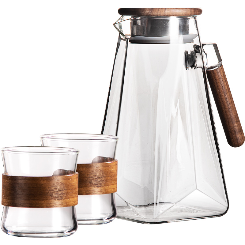 Bộ đồ gia dụng cốc nước thủy tinh sáng tạo cốc pha trà uống nước có giá trị cao cốc pha trà phòng khách chịu nhiệt cao ấm trà