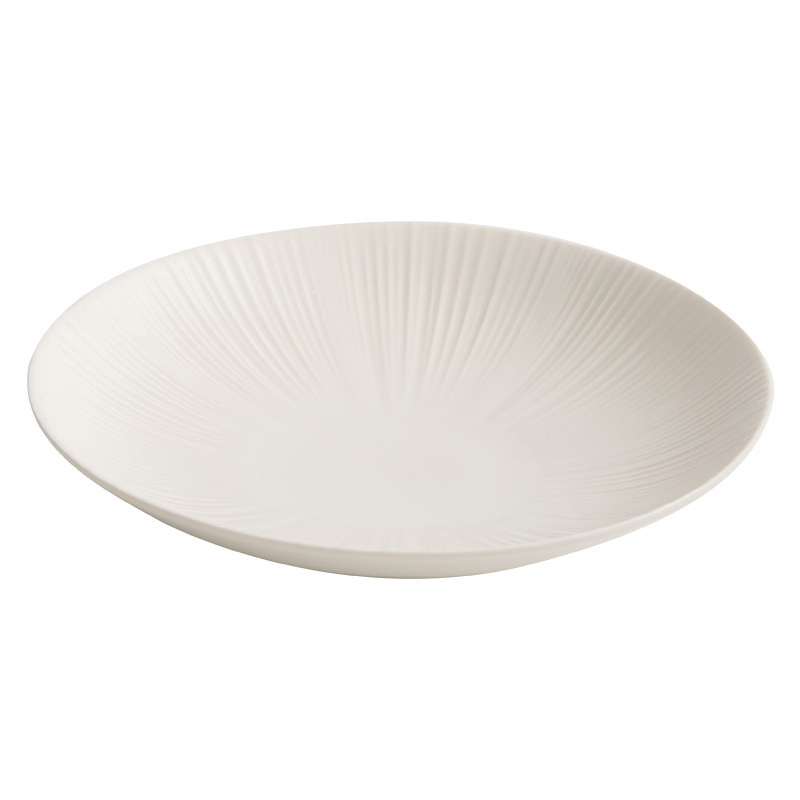 Đĩa tròn gốm sứ Đức Hoa Đĩa món ăn gia dụng Món ăn cảm giác cao cấp Bộ đồ ăn tối giản hiện đại Đĩa thương mại Đĩa đồ ăn tây