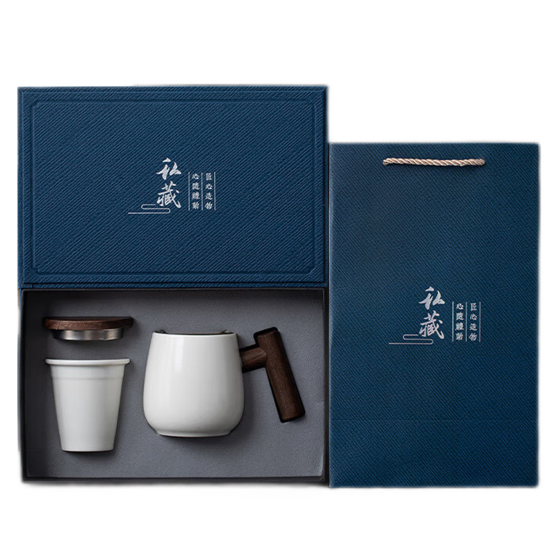 Cốc văn phòng sứ trắng Công ty họp kinh doanh Cốc pha trà gốm sứ quà tặng thiết thực có thể đặt logo