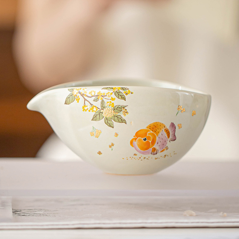 Cốc công bằng gốm sứ sáng tạo gia dụng mẫu mới 2025 Cốc công bằng trà phân tách trà Phụ kiện trà đạo