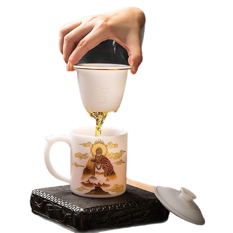 Cốc văn phòng bằng sứ ngọc bích Xianxian, cốc pha trà gốm sứ sang trọng cao cấp dành cho nam, cốc trà tách trà, quà tặng