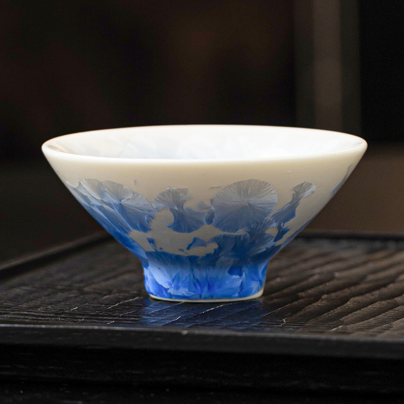 Cốc trà tráng men pha lê cao cấp, cốc chủ nhân, cốc xô xanh biển, bộ trà gốm sứ sáng tạo, cốc trà giá trị cao, cốc đơn