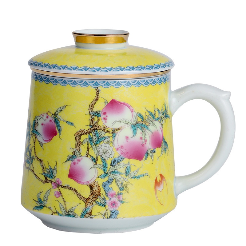 Cốc trà cao cấp Jingdezhen cốc nước tráng men cặp đôi Cốc pha trà tách nước cốc chuyên dụng cá nhân