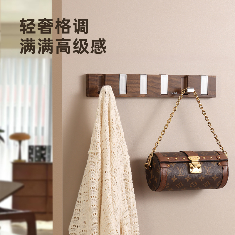 Móc treo sau cửa không đục lỗ giá đựng quần áo túi xách móc treo quần áo vân gỗ ở cửa phòng ngủ móc treo quần áo trên cửa