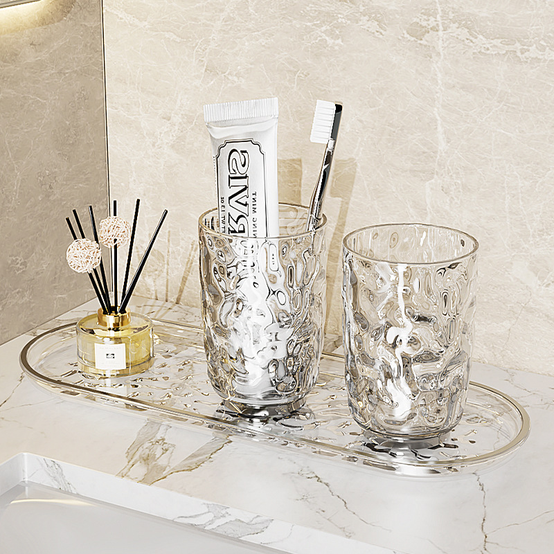Cốc đánh răng họa tiết sông băng cốc nước súc miệng cặp đôi gia dụng cốc đánh răng sang trọng nhẹ cốc rửa chén trẻ em cốc đánh răng cốc đựng đồ