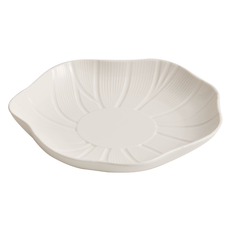 Đĩa gốm sứ kiểu Tây Bauhinia Đĩa thức ăn gia dụng Đĩa thức ăn không quy tắc Bộ đồ ăn khách sạn Đĩa thức ăn sáng tạo