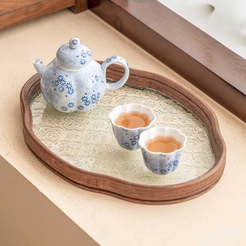 Bộ ấm trà du lịch Bộ ấm trà Bộ ấm trà Hoa cúc xanh Rải trà một ấm hai cốc Túi du lịch xách tay Bộ nhỏ pha trà