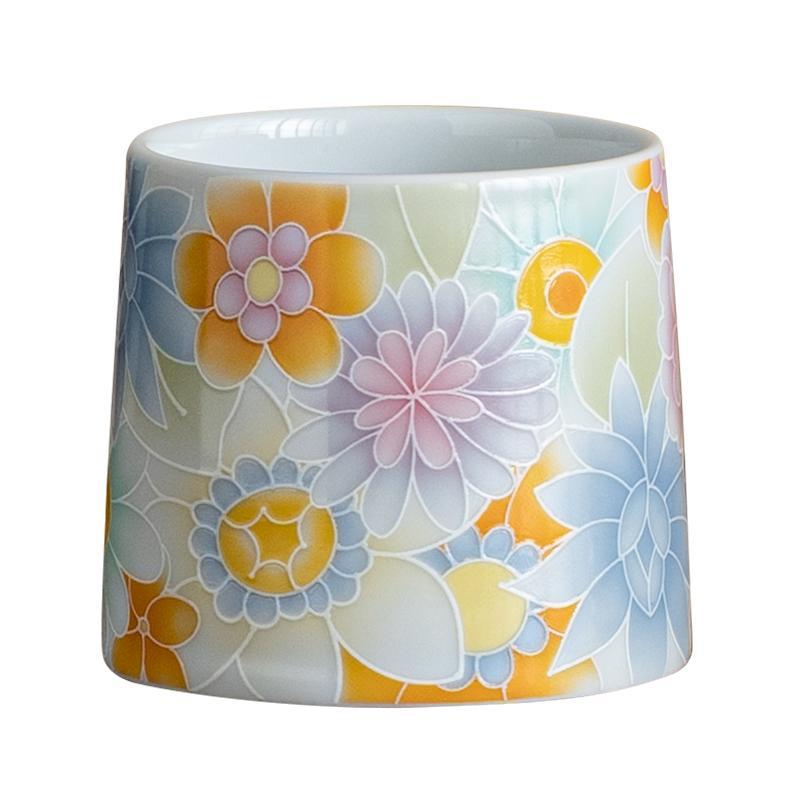 Cốc nghiêng Vạn hoa tráng men cổ cực kỳ nguyên chất, cốc trà gốm sứ, cốc chủ, bộ trà sáng tạo, cốc trà gia dụng, cốc trà đơn