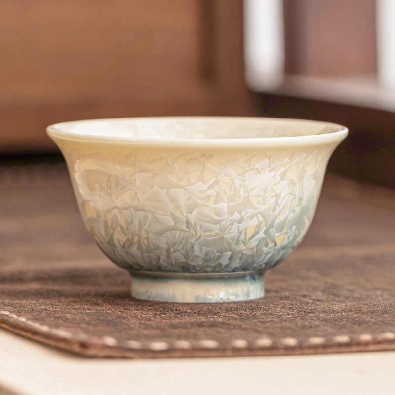 Cốc trà xanh hồ tráng men pha lê cốc chủ sở hữu sang trọng nhẹ cao cấp cốc trà lớn chuyên dụng cá nhân cốc uống trà đặc biệt tặng quà