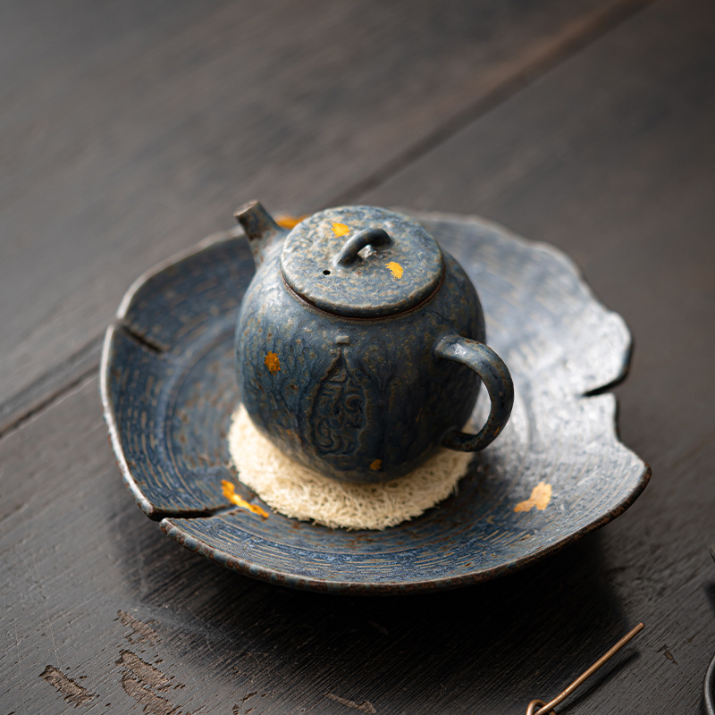 Ấm Thiền bùn đá lâu đời Trống rỗng Zhai ấm trà Kung Fu cổ điển Bộ trà gia dụng bằng đồng có thể nâng cao để pha trà cao cấp