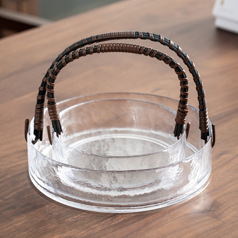 Khay đựng trái cây Thủy Tinh Titeng, bàn trà phòng khách gia dụng Bắc Âu sáng tạo, Khay đựng trái cây sấy khô, khay đựng trái cây, khay đựng đồ uống trong Xô đá